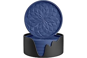 ME.FAN Navy Blue Silicone Coasters for a Sophisticated Touch