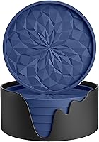 Vista 23 de ME.FAN Posavasos de silicona con soporte, para beber, para bebidas calientes o frías, gruesos, antideslizantes, antiadherentes y estilo bandeja Negro