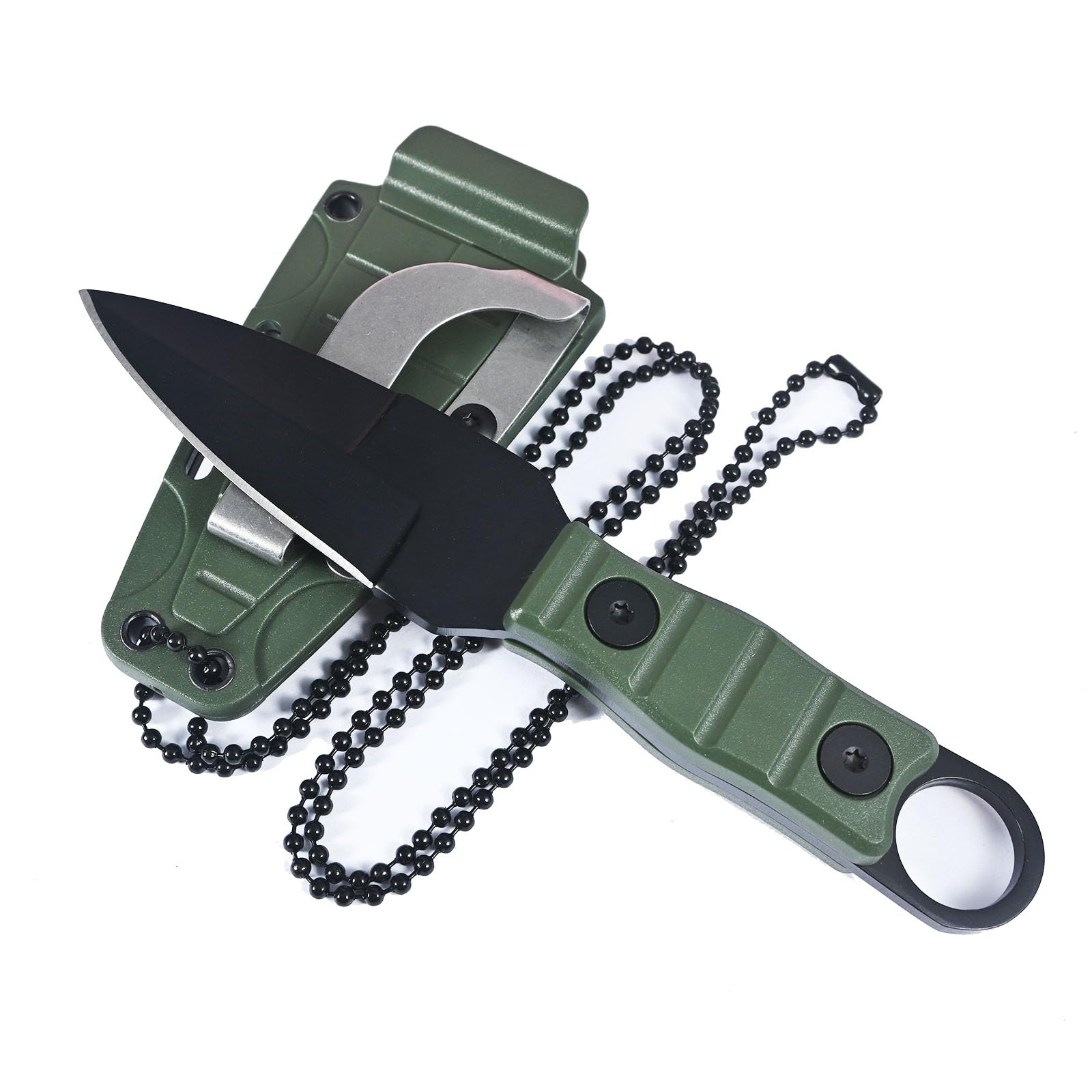 Survival MINI Fruit Knife Fixed Blade Stainless Steel Compact Ambidextrous Kydex Sheath Adults Camping Fishing Hiking Hunting Skinning