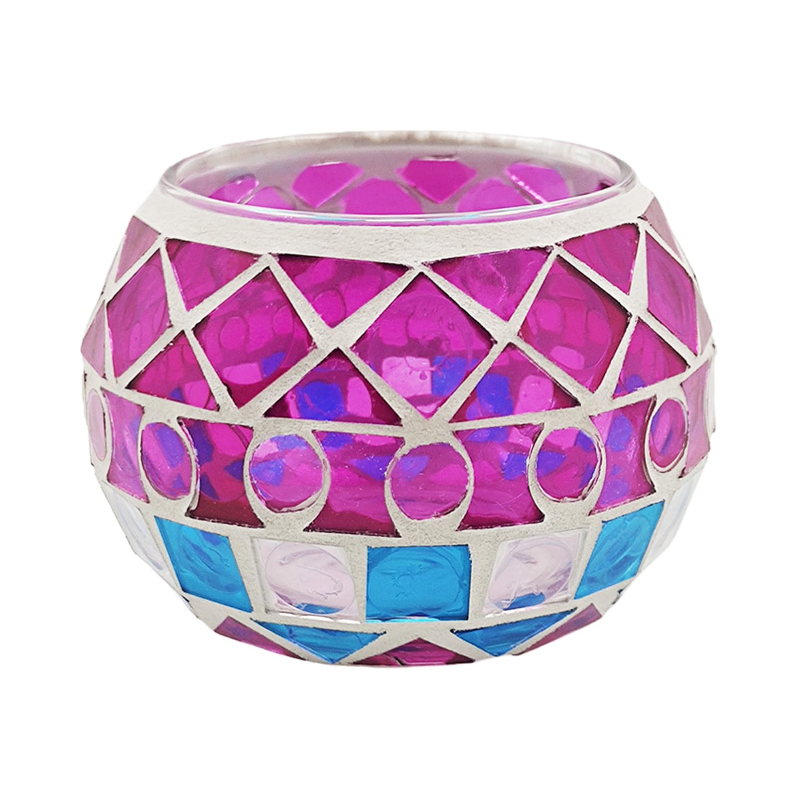 Jazuaiao Artistic Stylish Glass Candlestick Creating Colorful Light Effects for Dream Homes Ambiances for Living Space Colorful Candleholder