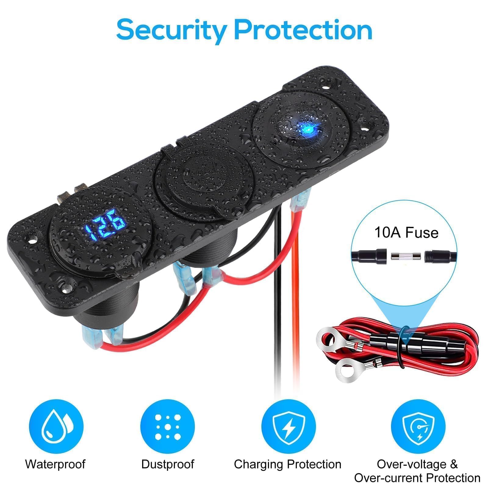 Smartera ® nuovo 4 in 1 per presa accendisigari da auto doppia porta