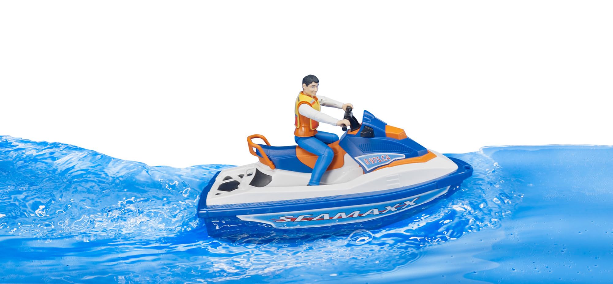 bruder 63150 - Personal Water Craft mit Fahrer - 1:16 Jetski Wasser-Fahrzeug Spielzeug Boot Mensch Mann Figur