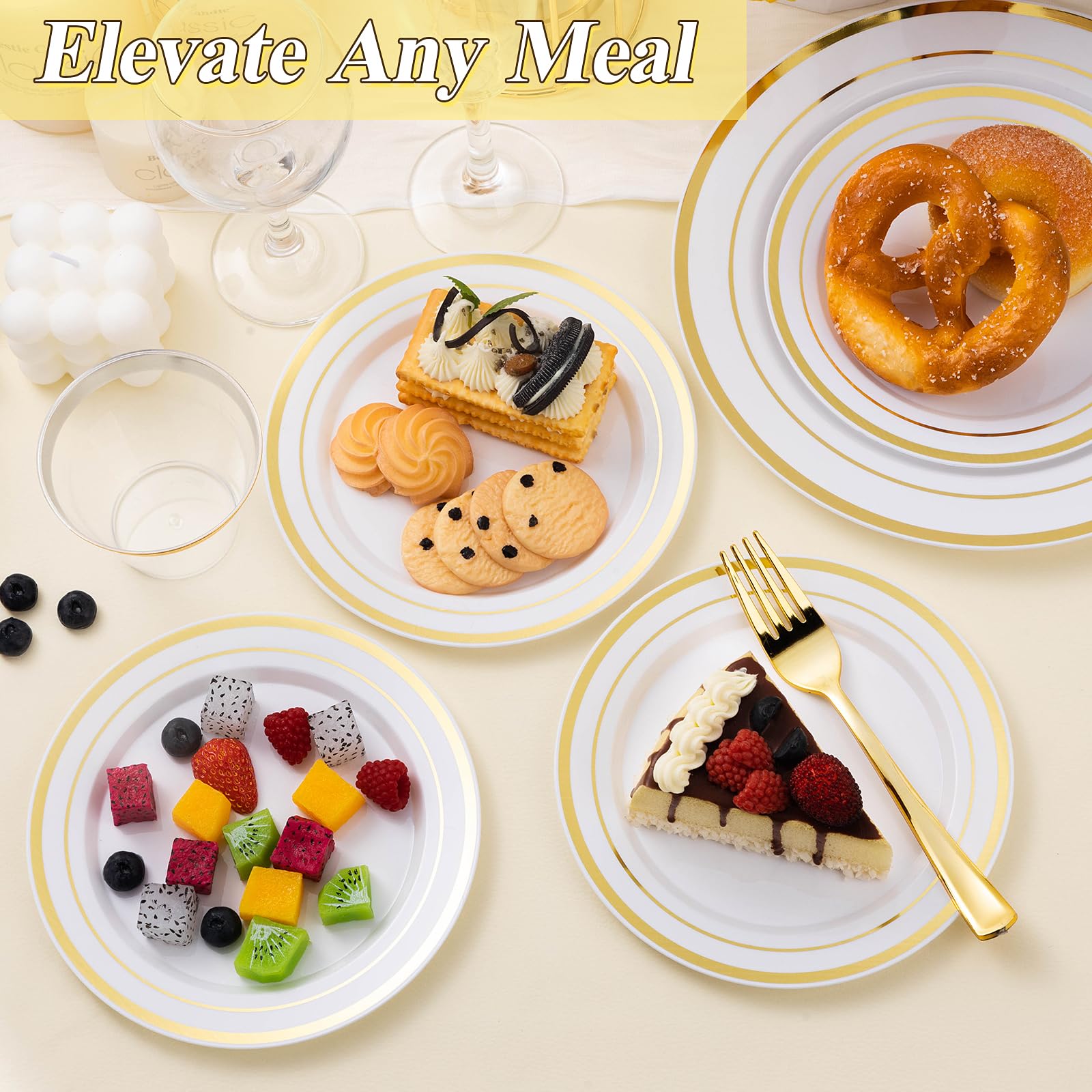 Gold Disposable Plates - 200 Pack -6