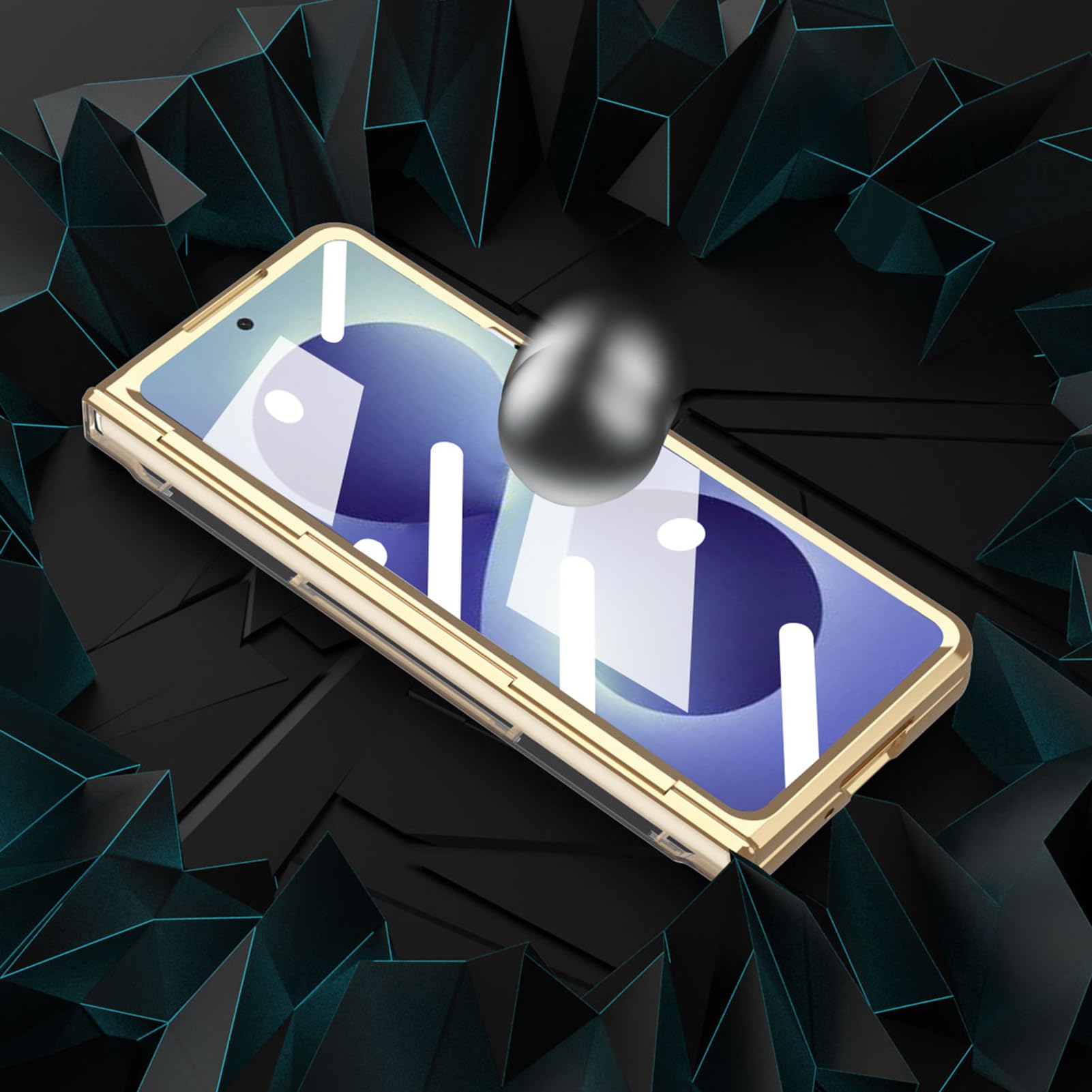 Custodia Trasparente Per Samsung Galaxy Z Fold 8 Ultra, Stand, Cerniera | Cover PC anti-ingiallimento con stand regolabile e cerniera. Totale, antigraffio, pellicola schermo(Blue)