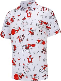 Mens Christmas Polo Shirts Funny Golf Shirts for Men Performance Moisture Wicking Quick Dry Athletic Short Sleeve Shirts