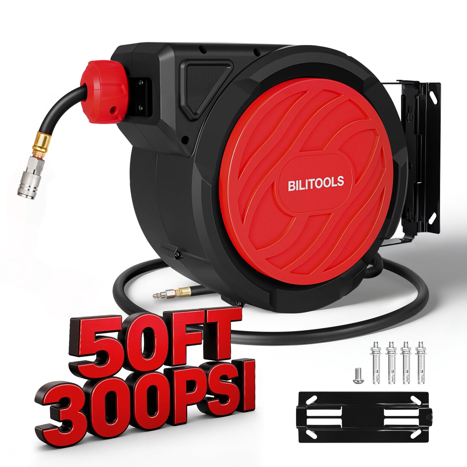 BILITOOLS Air Hose Reel - 50FT Retractable -1