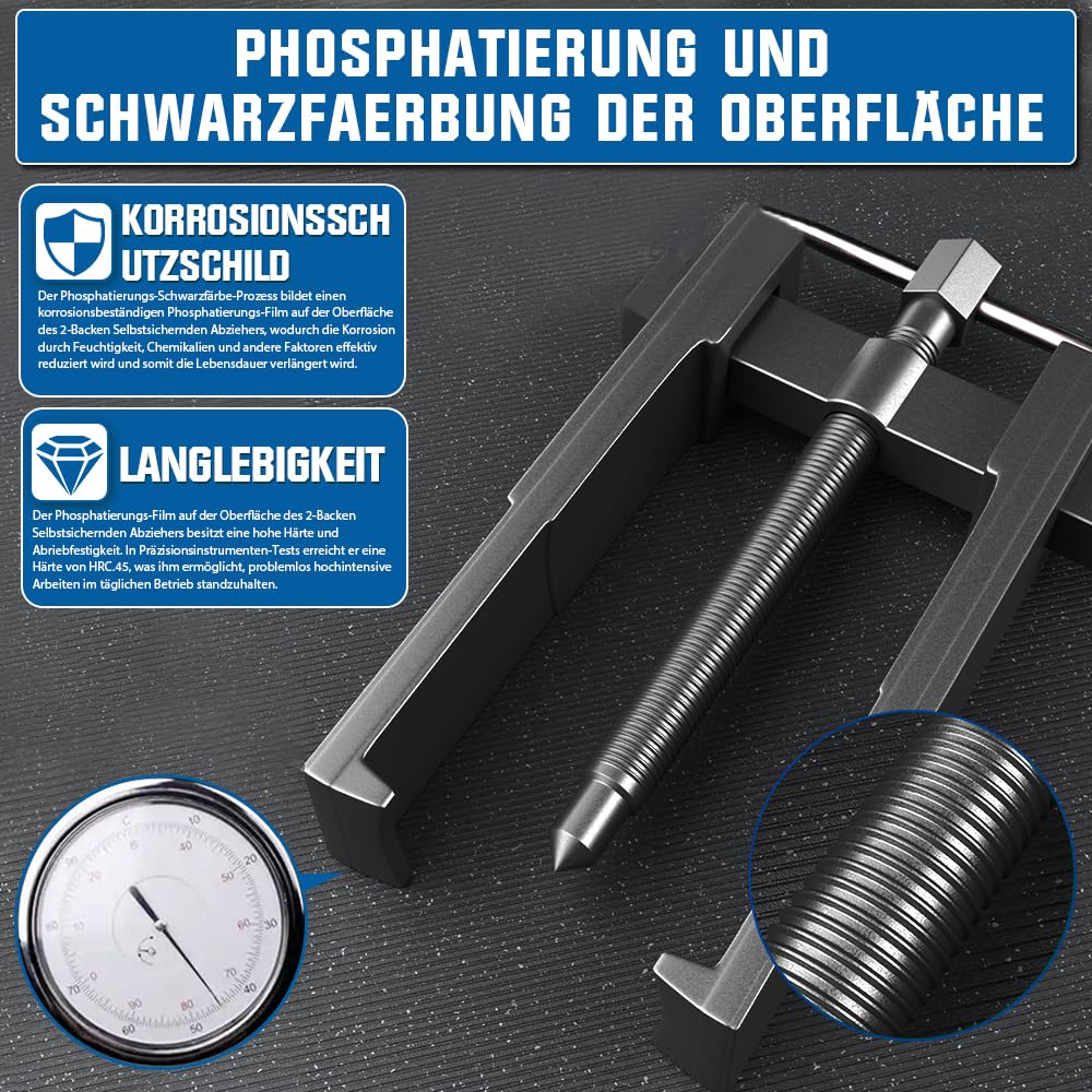 Estrattore Cuscinetti Braccio Tergicristallo Regolabile - 2 Pezzi In Acciaio Carbonio, Apertura 200mm - Foto 11