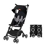 gb Pockit+ All-Terrain, Ultra Compact Lightweight Travel Stroller with Canopy and Reclining Seat in Velvet Black