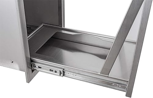 Miniatura 4 de Cajón de basura extraíble individual de 14 pulgadas de acero inoxidable para cocina al aire libre, cajón de basura para una papelera comercial de 10