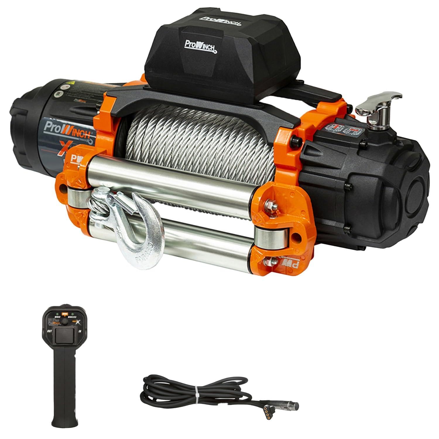Prowinch 9500 lbs Electric Waterproof Winch Steel Rope Steel Roller 12V Wireless