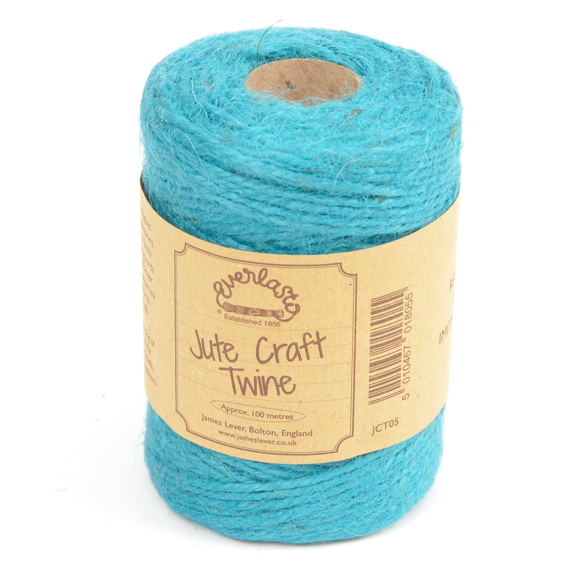 Everlasto Cyan Natural Coloured Jute Craft Twine 100M Spools (Cyan)