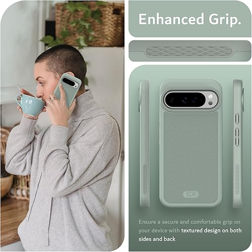 Vista 219 de TUDIA MergeGrip - Funda para Google Pixel 7a 2023, [probada en caídas de grado militar] borde elevado para protección de pantalla y cámara, doble