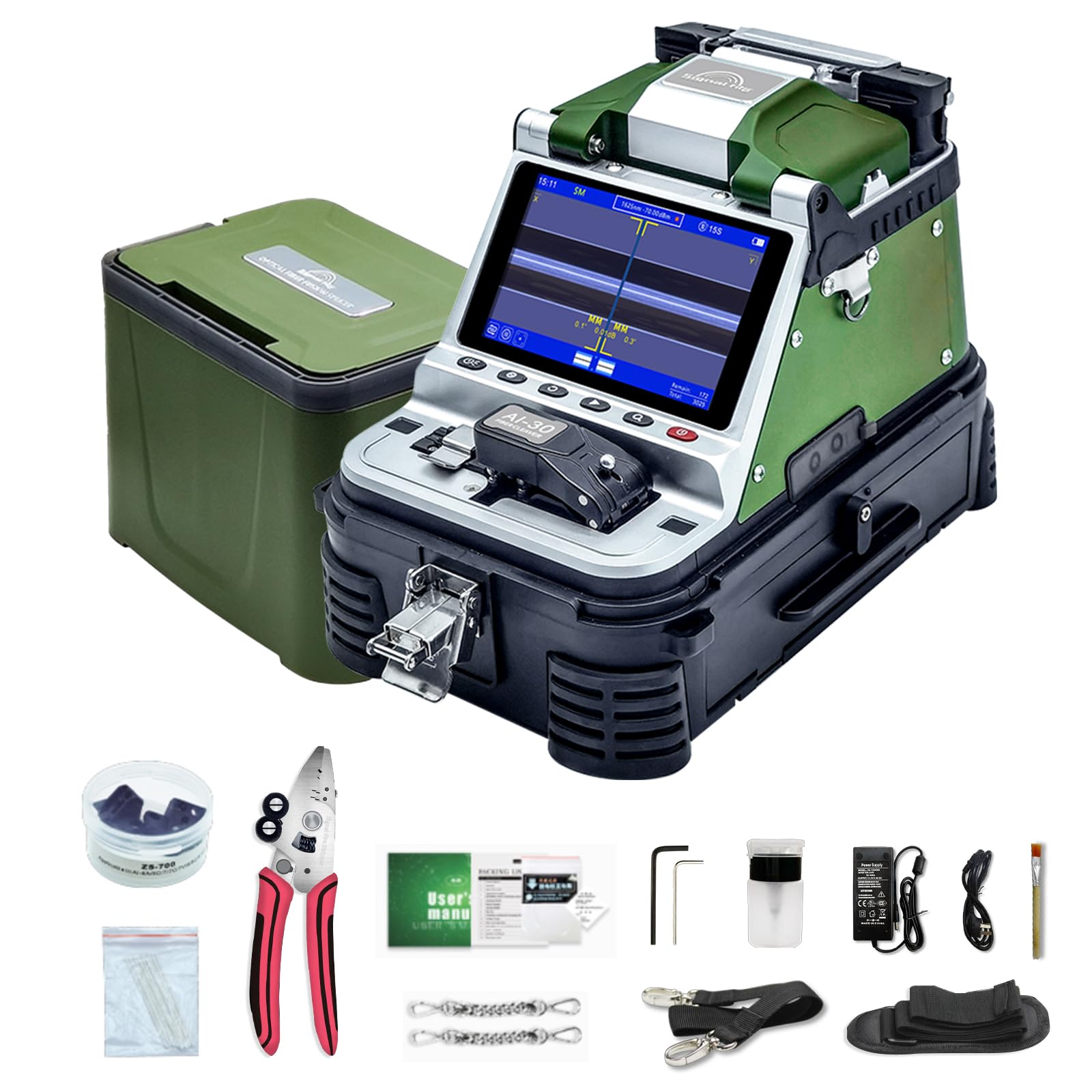 2024 New Model AI-30A Fusion Splicing Six Motor Core Alignment Fiber Fusion Splicer Automatic FTTH Fiber Optical Welding Splicing Machine Splicing 6S Heating 15S