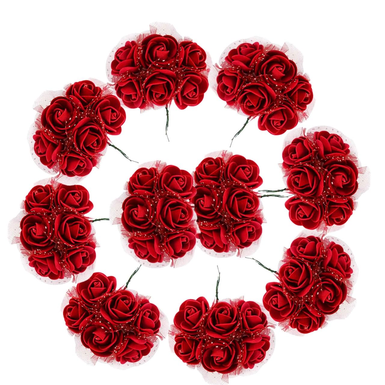 creative balloons Foam Roses With Stem 216 Red Roses Artificial Flowers Artificial Roses Fake Flowers Wedding Flowers Decorations DIY Bridal Bouquets Foam Flower Wreath