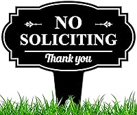 Vista 11 de Señal de No Solicitar para Casa, Señal de No Solicitar para Patio, 13"x13", Estacas Integradas Super Resistentes, Compuesto de Aluminio Libre