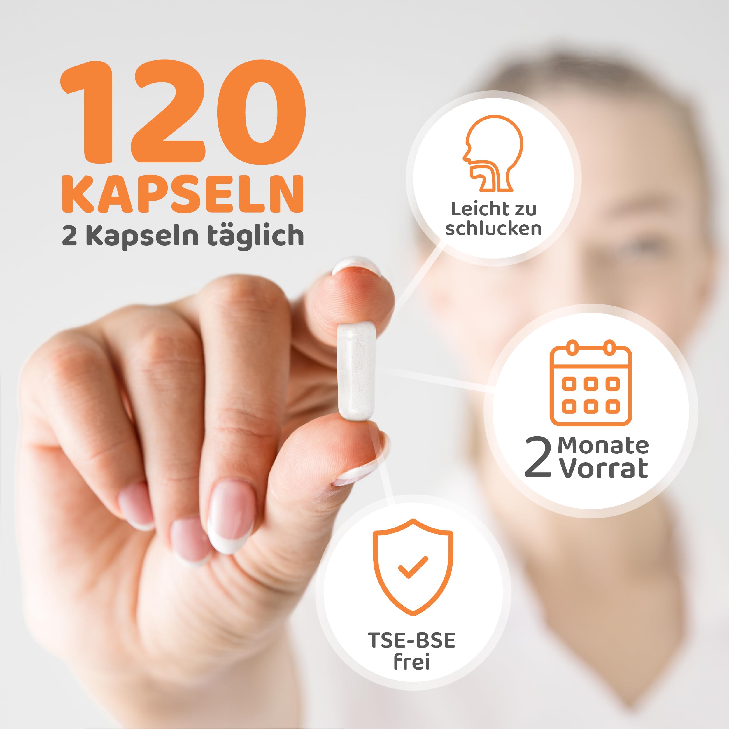 Hyaluron Kollagen Kapseln - hochdosierte 200 mg Hyaluronsäure + 800 mg Kollagen pro Tag (120 Kapseln) – bioaktive Collagen Peptide – Collagen Kapseln ohne Zusätze, laborgeprüft, glutenfrei – vitaworld