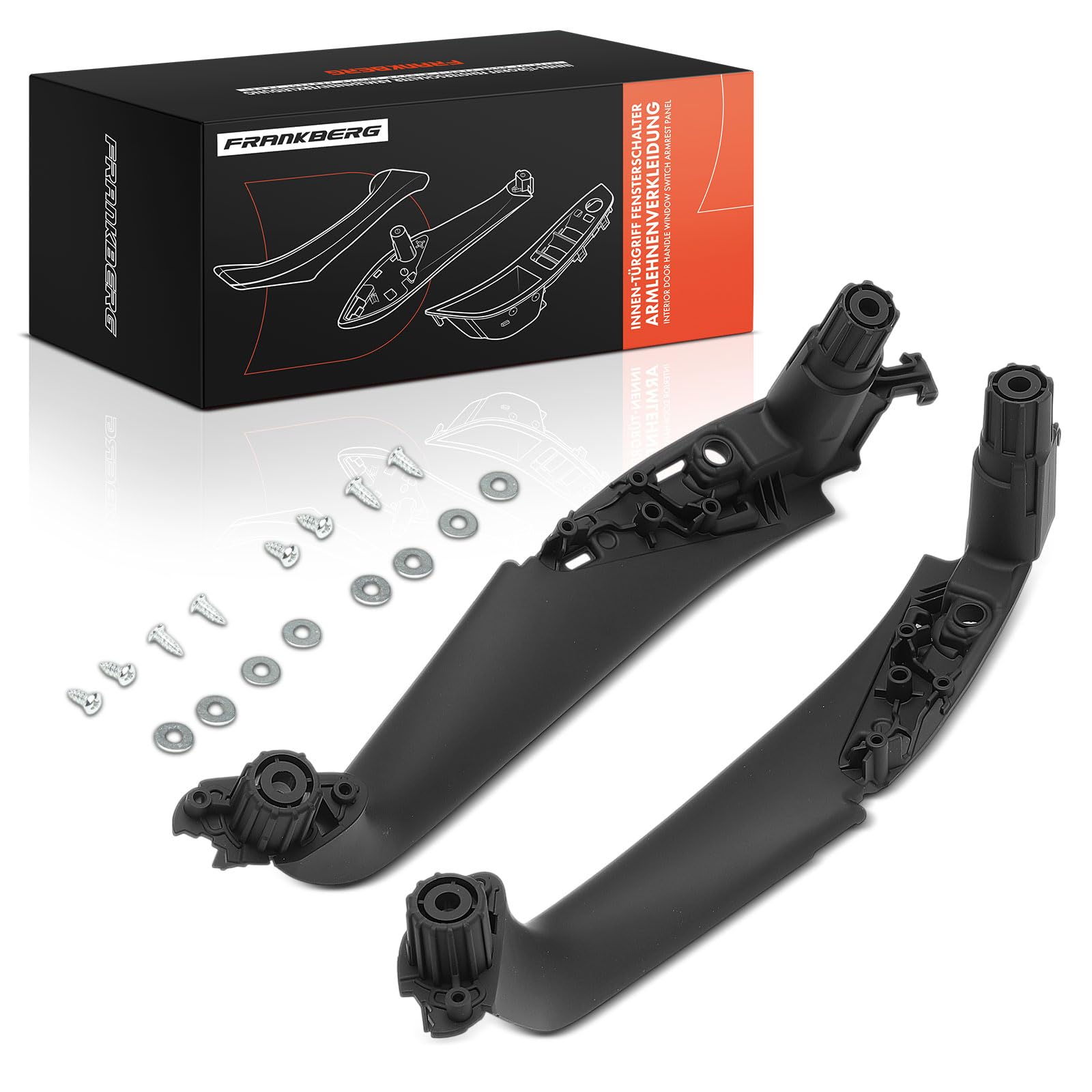 Frankberg 2x Maniglia interna Pannello di Interruttore finestra auto Interno Anteriore nero Compatibile con 5 Touring Van G31 Serie 5 F90 G30 Replace# 51417438523
