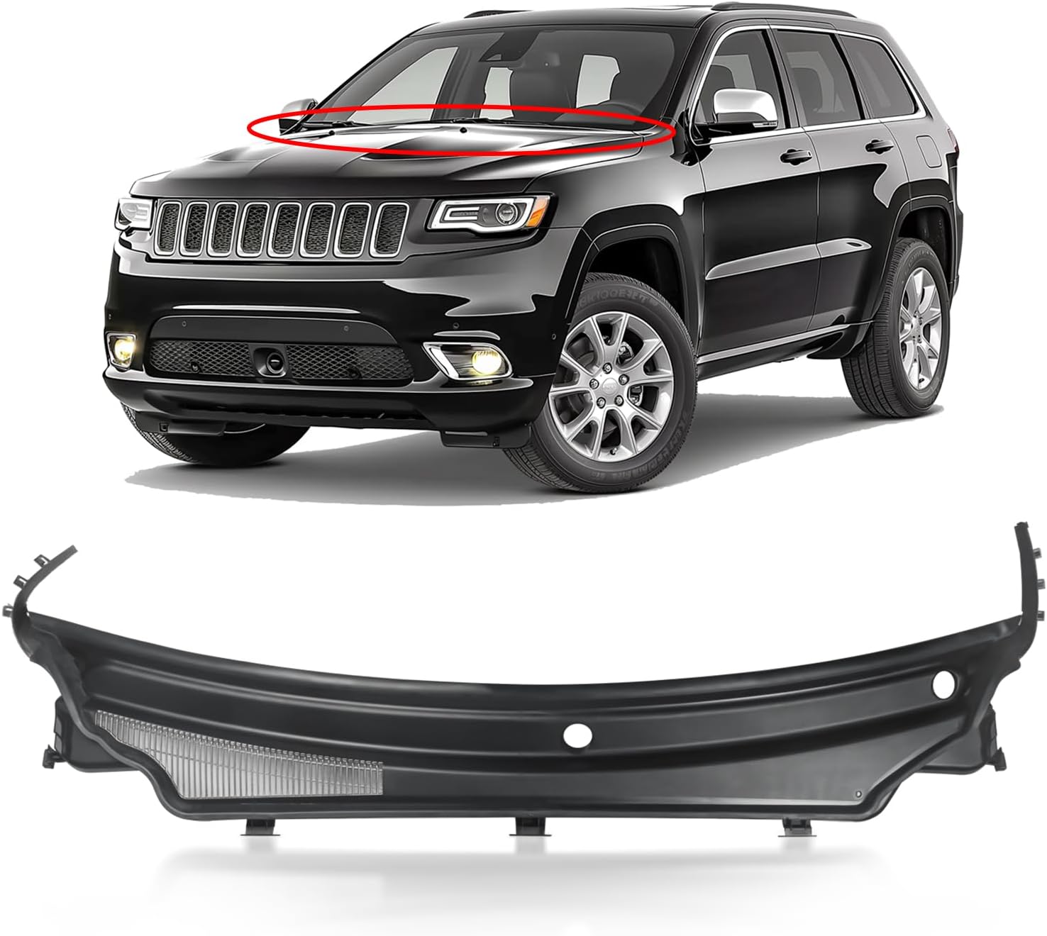 Windshield Wiper Cowl Cover Panel Compatible with Jeep Grand Cherokee 2011-2015 55079197AH Front Wiper Grille Insert (for Grand Cherokee 11-15)