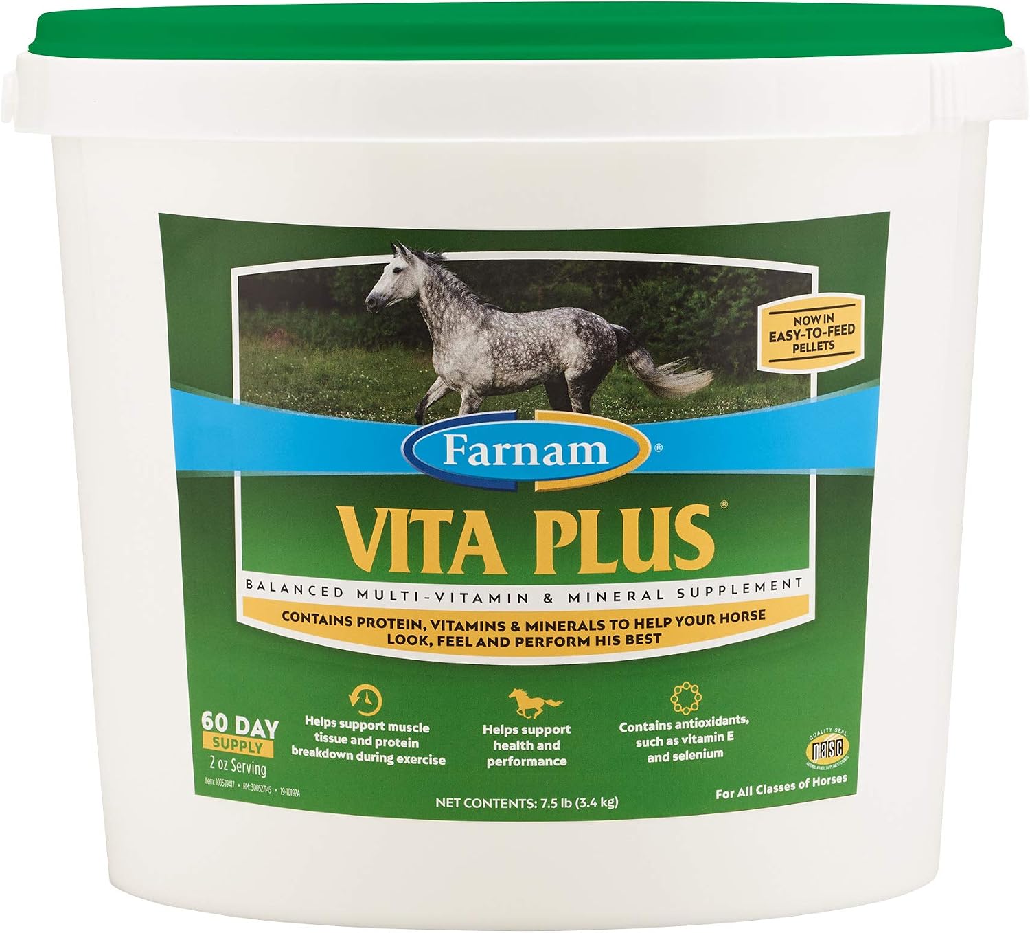 Farnam Vita Plus Balanced Multi-Vitamin & Mineral horse Supplement, Provides balanced nutrition to support overall health and…