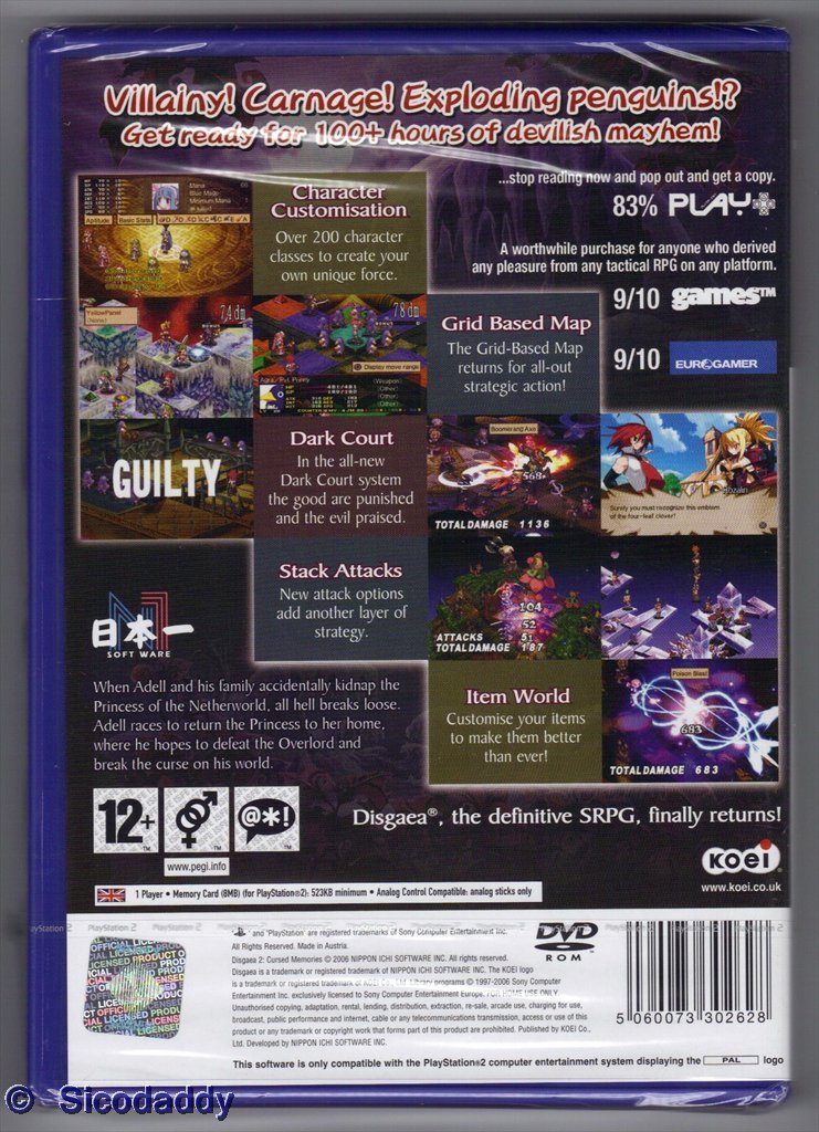 Disgaea 2 : Cursed Memories Sur Sony PS2 - PAL, Complet Avec Boîte, Bon état