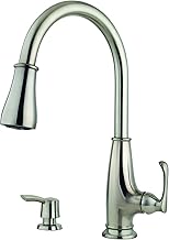 Pfister LF-529-7AYS Ainsley 1-Handle Pull-Down Kitchen Faucet with Soap Dispenser in Stainless Steel, 1.8gpm