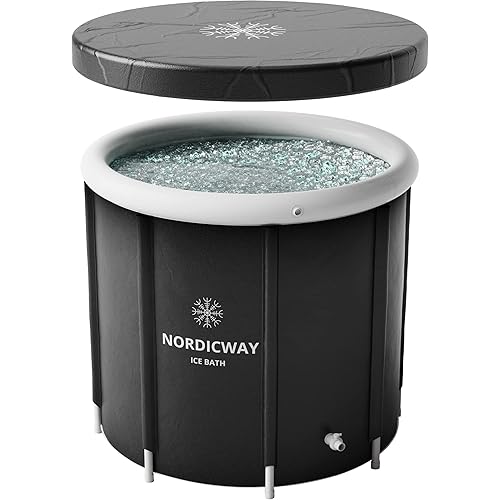 Ice Bath Tub with Ice Hood – Ice Bath Tub for Athletes – Cold Plunge Tub for Outdoor and Indoor Recovery – Durable & Leak Proof – Plunge Pool Cold Tub – 80 Gallons