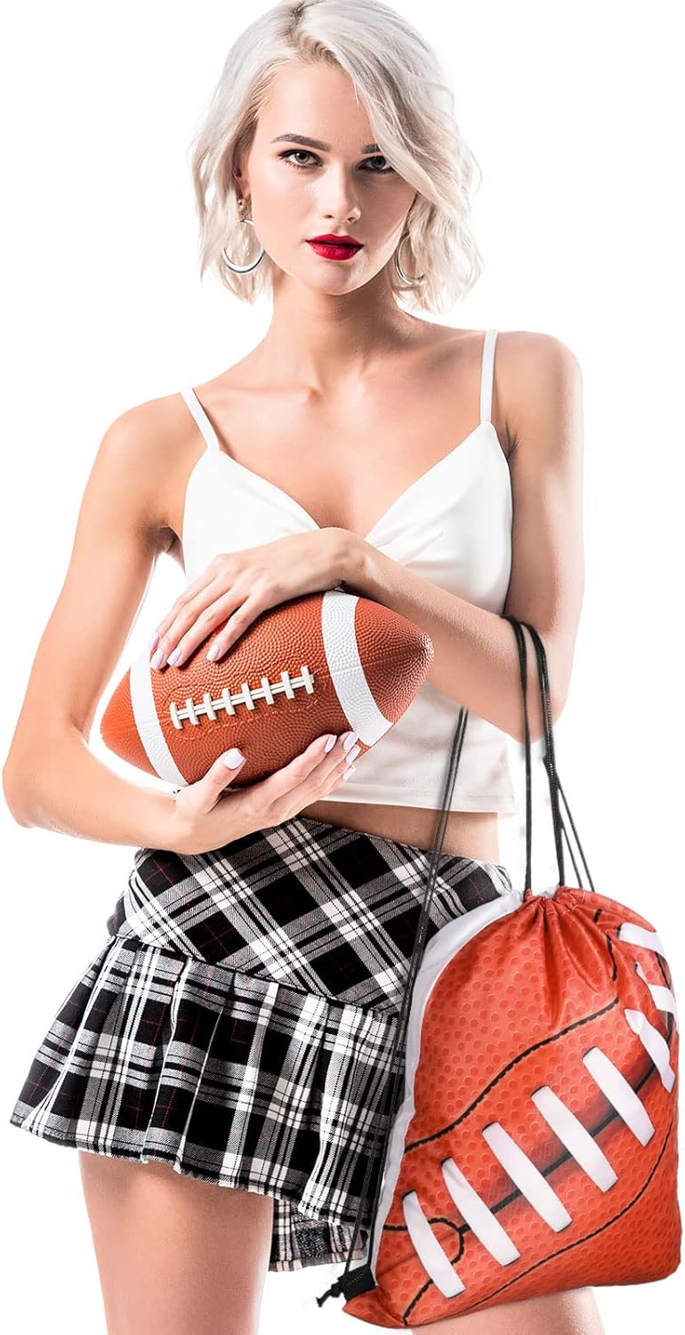 Shappy 8-Piece Football Drawstring Bags - Sports Party Favor Gift Bags for Gym and Sports - Image 5