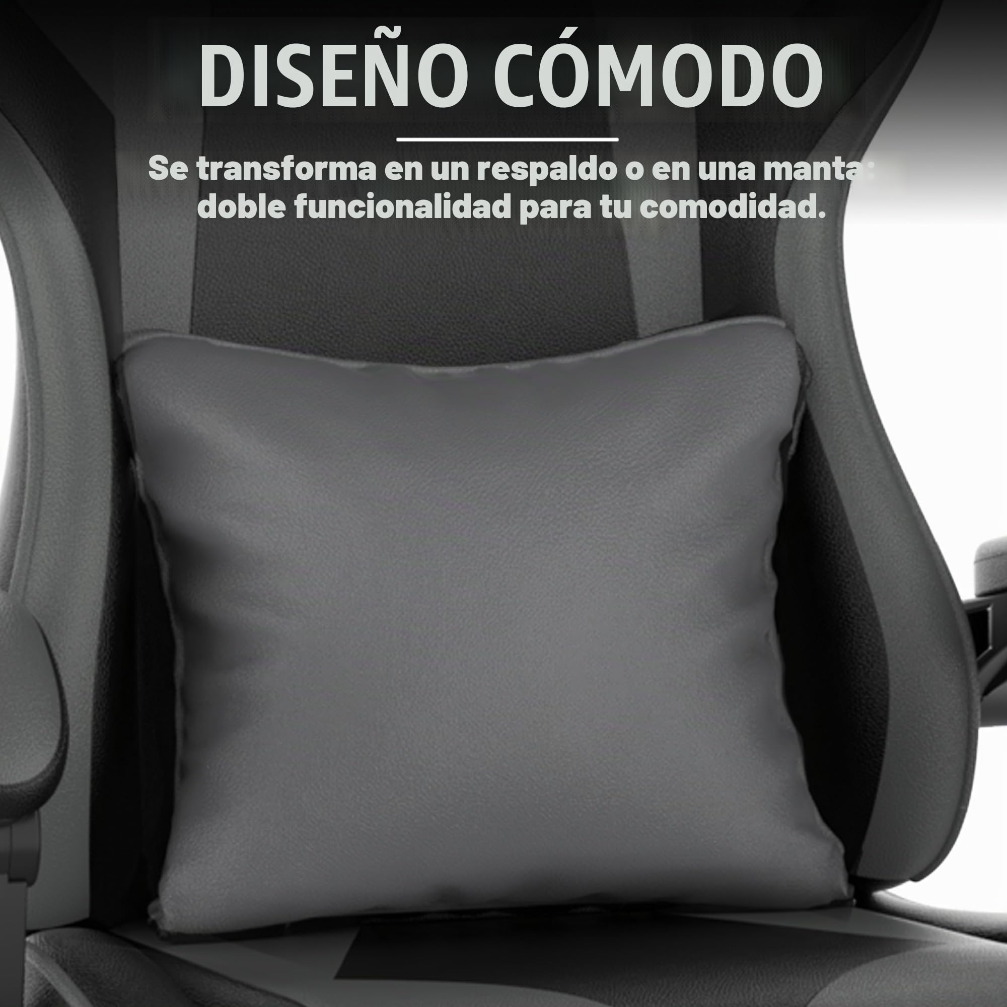 Soontrans Silla Gaming Ergonómica, Silla Gamer con Alfombrilla de Ratón, Reposapiés, Reposacabezas, Cuero sintético, Altura Ajustable, Cadeira Gaming para Escritorio, Juegos Online (Negro grisáceo)