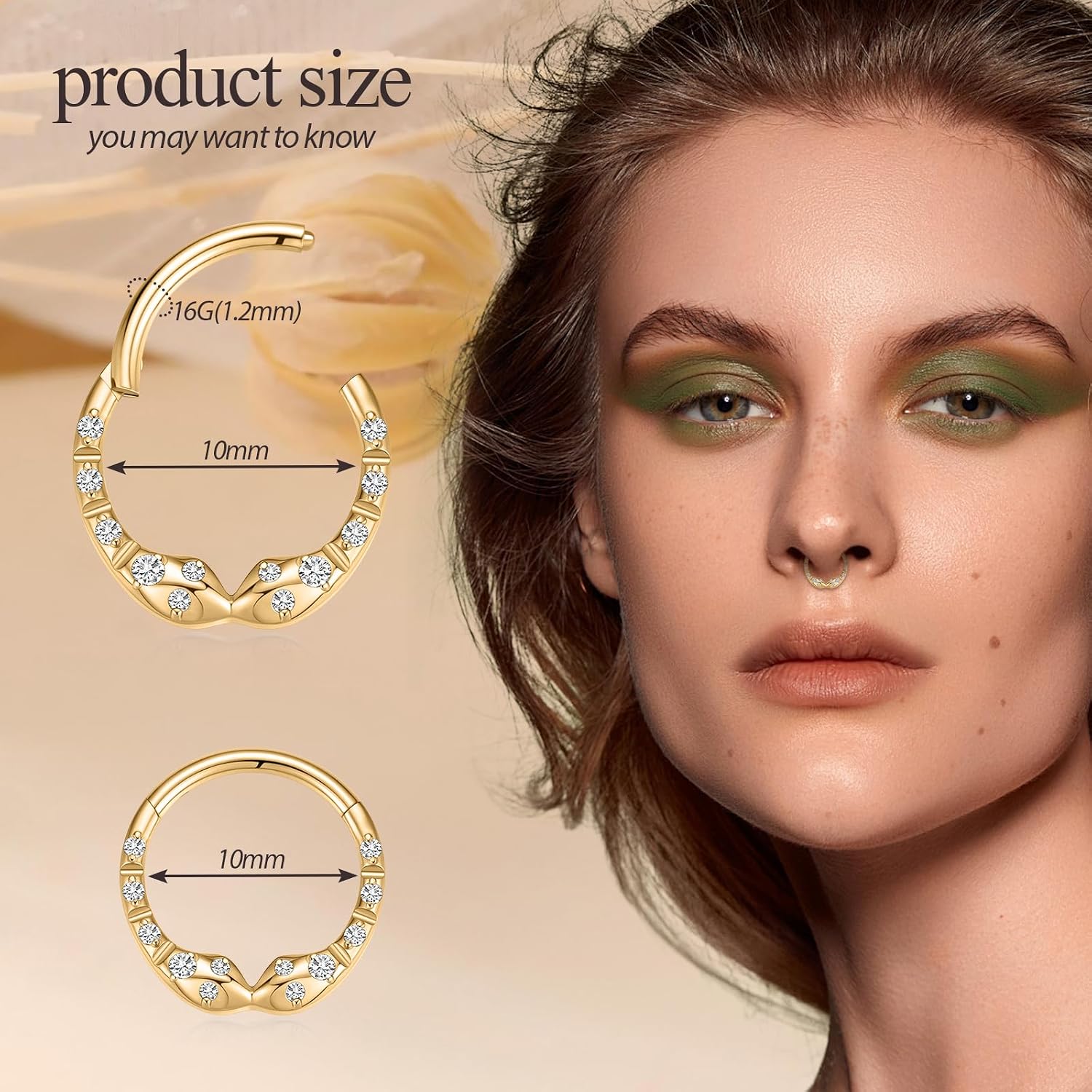 PEAKLINK Snake Septum Jewelry 16G Septum Nose Hoop Ring G23 Titanium Conch Earring Daith Rook Tragus Piercing Helix Cartilage Earring