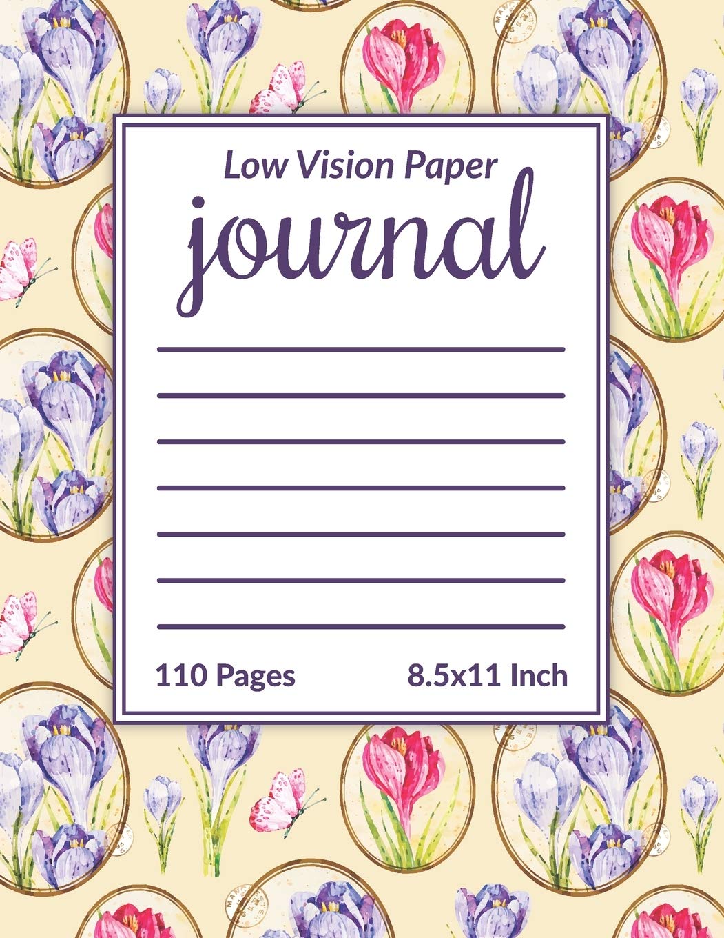 Low Vision Paper Journal: Notebook & Journal with Thick Bold Lines on White Paper for Low Vision, 8.5x11 Size, 108 Large Printed Pages, Perfect for Visually Impaired, Students, and Seniors