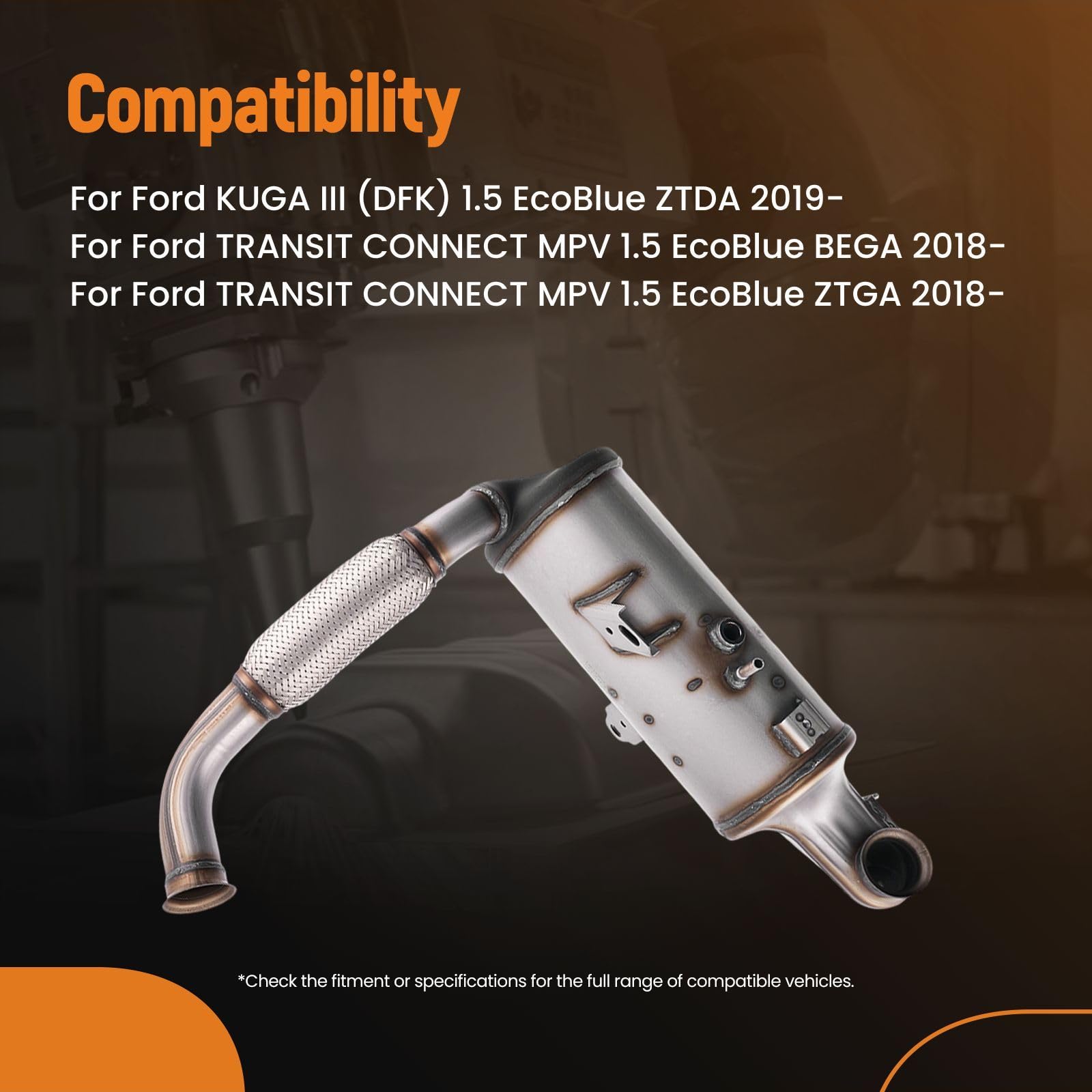 maXpeedingrods Filtro de partículas diésel DPF Euro 6 para Ford Tourneo Connect Kuga 2405156 KV615L243AD