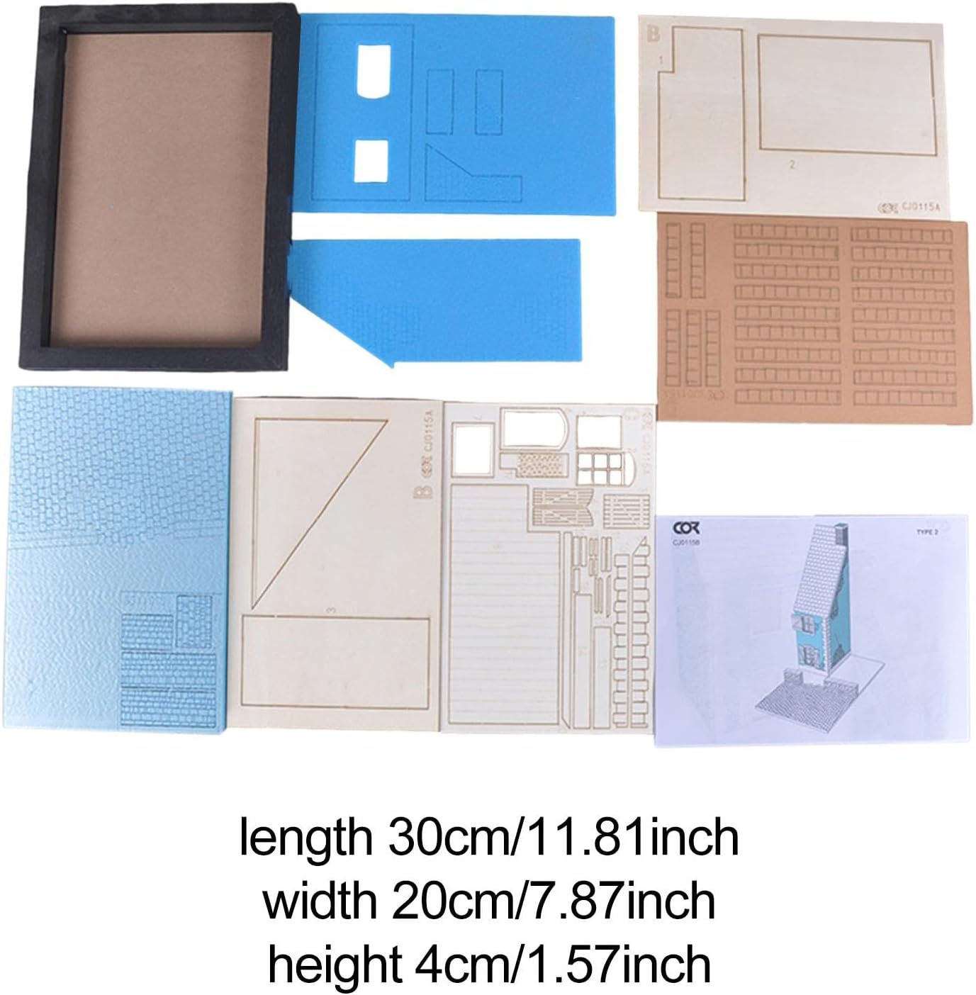 1/35 Building Model Kit Architecture Model DIY Unfinished Wood Foam Micro Landscape, Style B