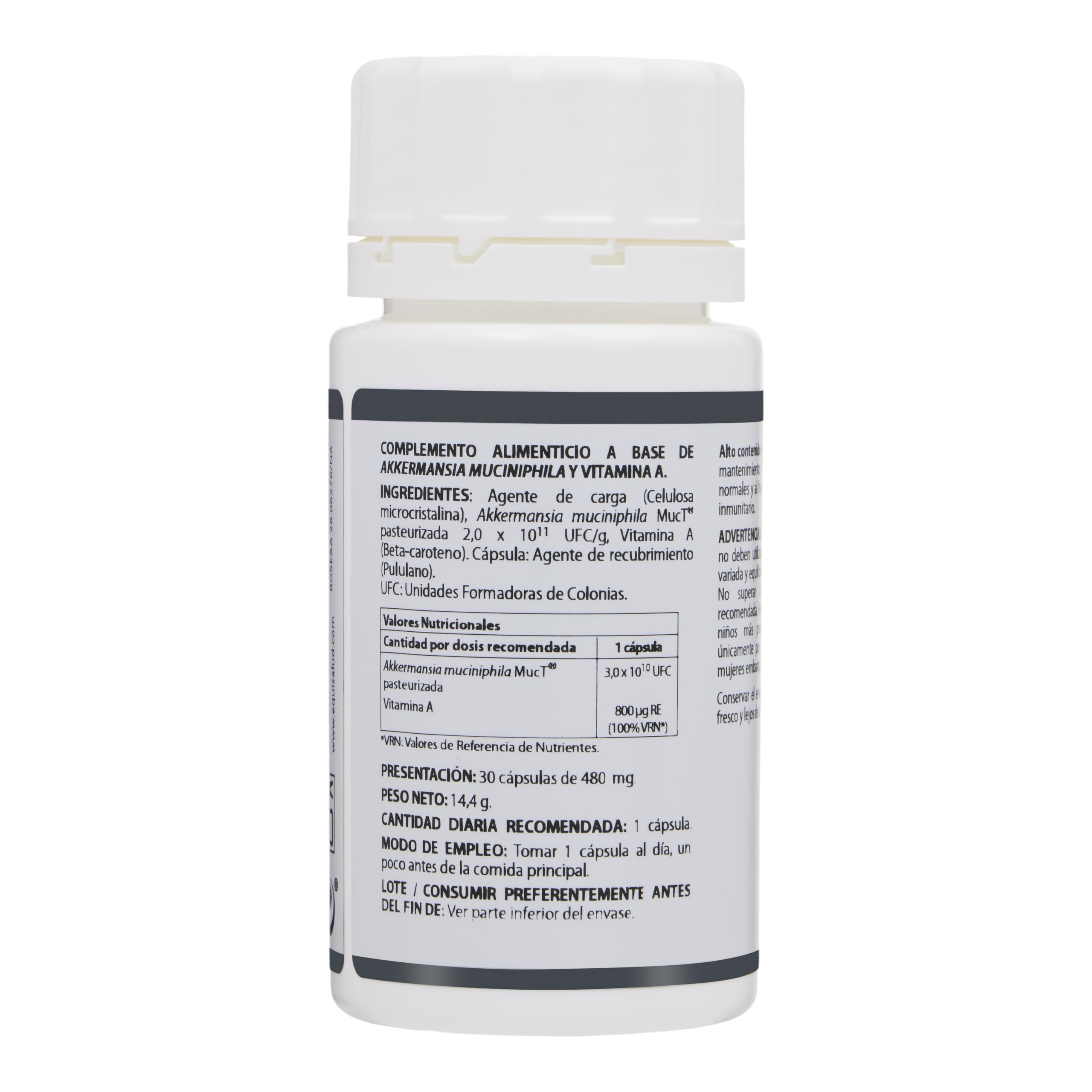 Microbiota Akkermansia 30 Cápsulas | Barrera Intestinal y Sistema Inmunitario | Con Vitamina A | Equisalud