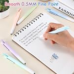 FIOVER Gel Pens, 6 Pack 0.5mm Drift Bottle Retractable Fine Point Smooth Writing Black Ink Pens, Quick Dry No Smear, Aesthetics Cute Office School Supplies Gifts for Women (6PCS Black Ink)