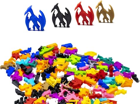 25PCS Pterodactyl Dino Meeple Figures | Board Game Pieces Accessories Meeples, Blue