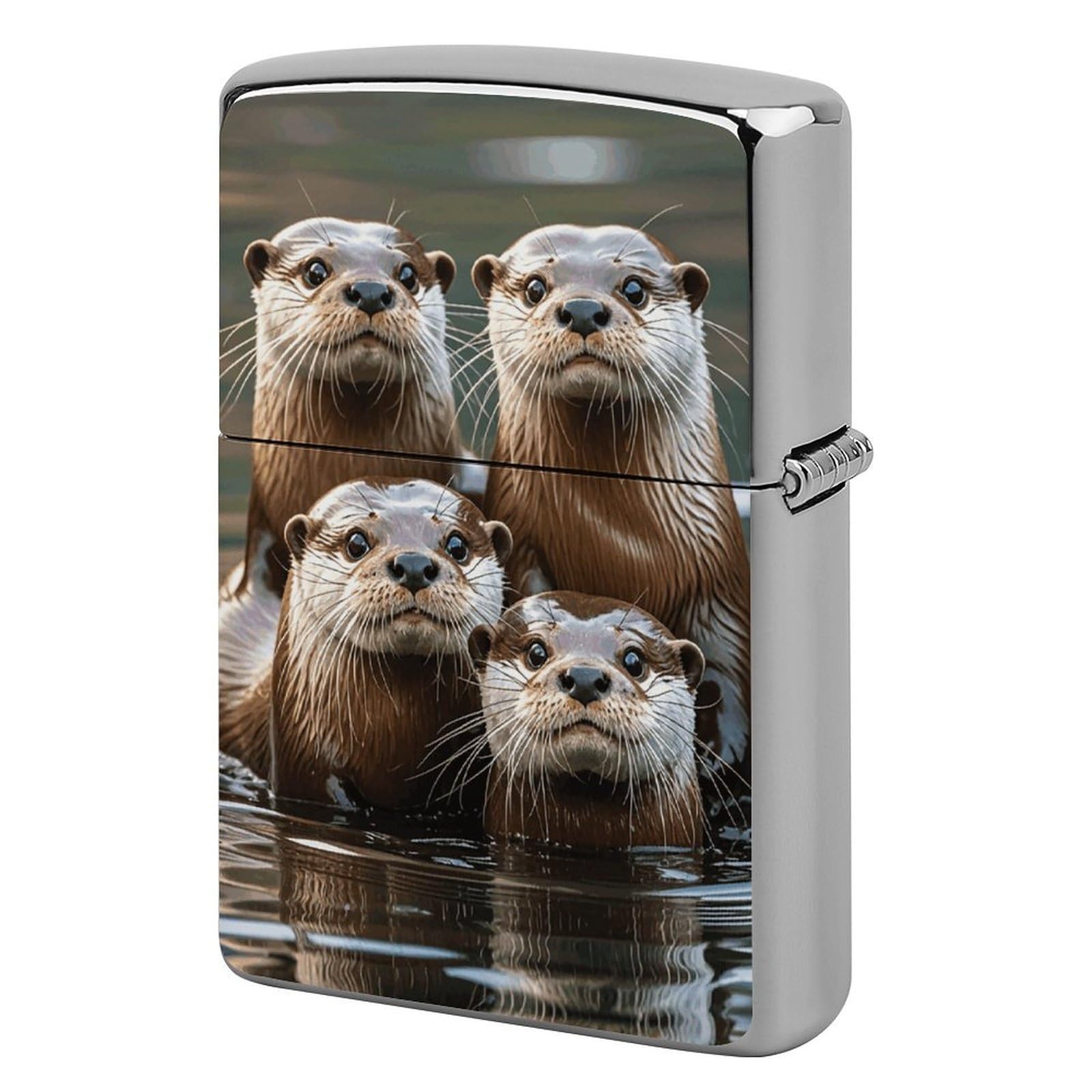 Three Brown Otters Lighter Case for Men, Personalized Lighter Cover for Valentine's Day Gifts, Flip-Top Lighters Shell for Outdoor, Portable Lighters Protective Sleeve