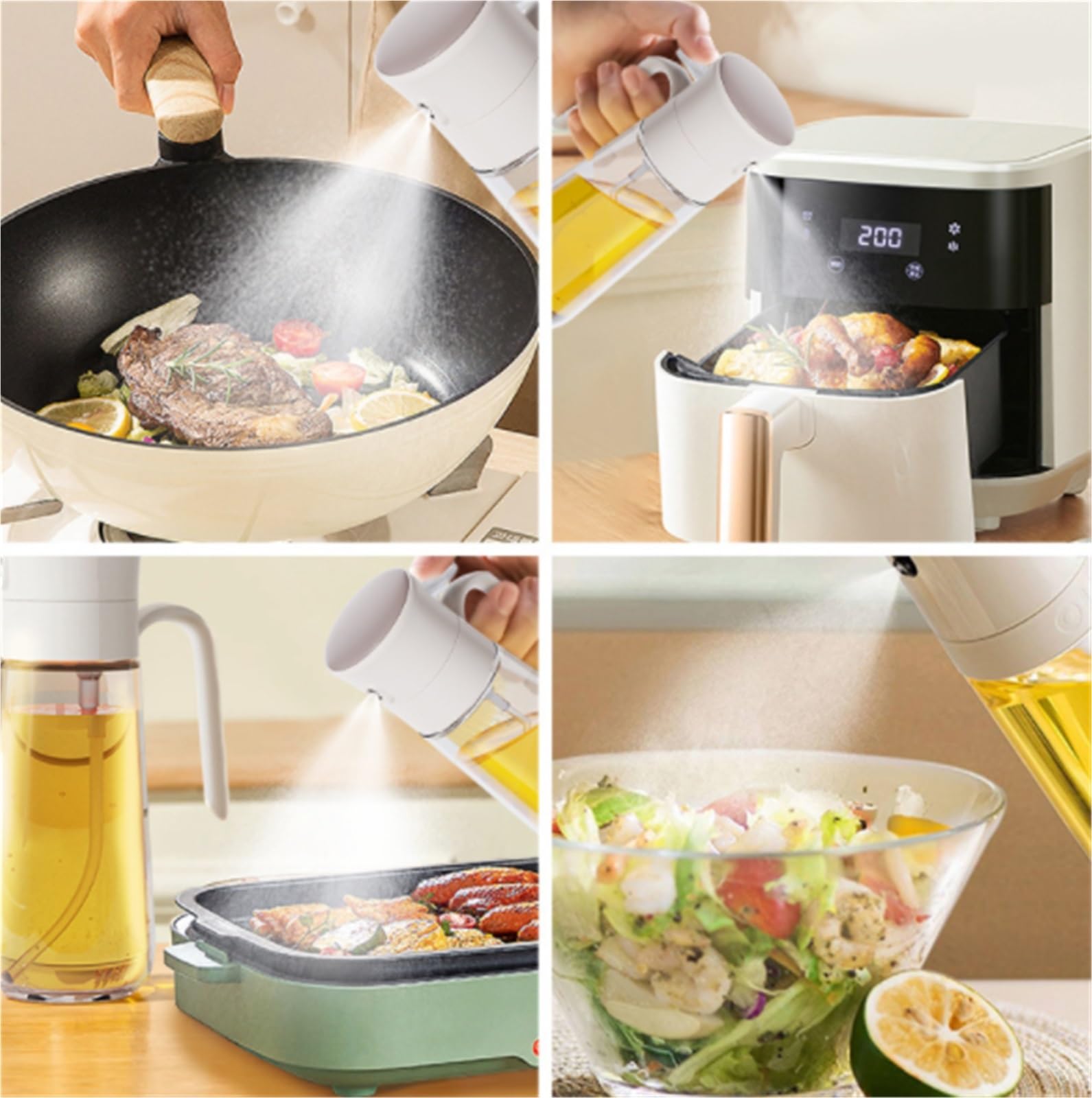 Ölsprüher Für Speiseöl Olivenöl Sprayer Haushalt Glas Presse Typ Öl Spray Topf For Air Fryer Grill Grillen Küche