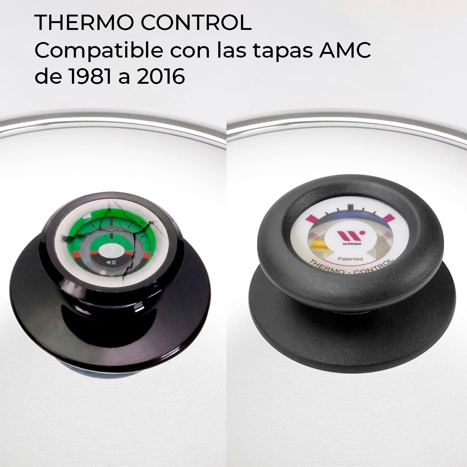 Oppaha Pomo para tapa de olla con termostato compatible con AMC 100% rosca de latón antiquemaduras - 1 pz