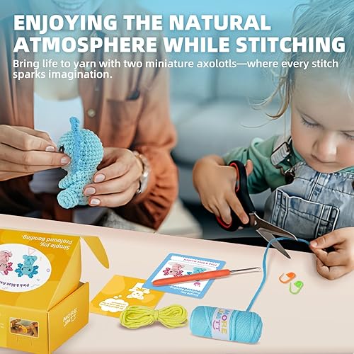 Miniatura 9 de MOREJMTT Kit de ganchillo para principiantes, kits de animales de ganchillo, kit de ganchillo para principiantes con tutoriales en video paso a