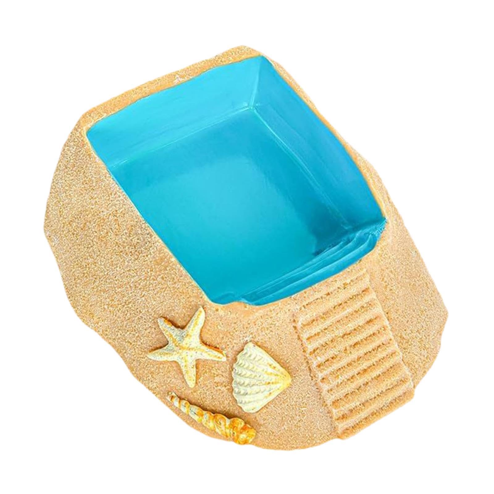 Ciotola per Acquario a Forma di, Accessorio per Acquario, Ciotola per Acqua in Resina per Tartarughe, Piscina per Il Bagno, Forniture per Habit