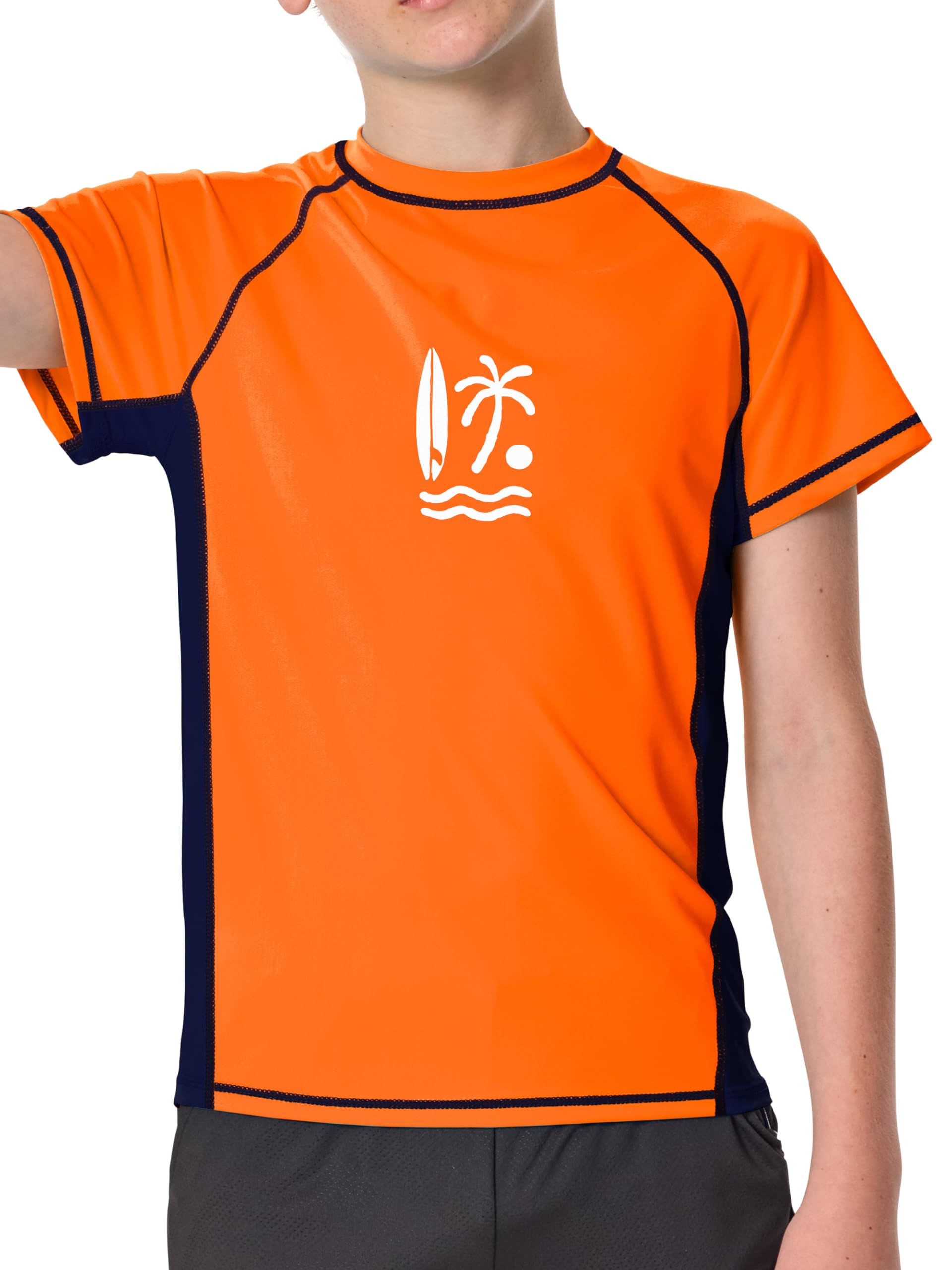 IHU Kinder UV Shirt UPF 50+ Jungen Badeshirt Schwimmshirt | UV-Schutz, Weich Und Bequem, Schnelltrocknend, Leicht Und Atmungsaktiv, Ideal Für Outdoor- Und Wasseraktivitäten