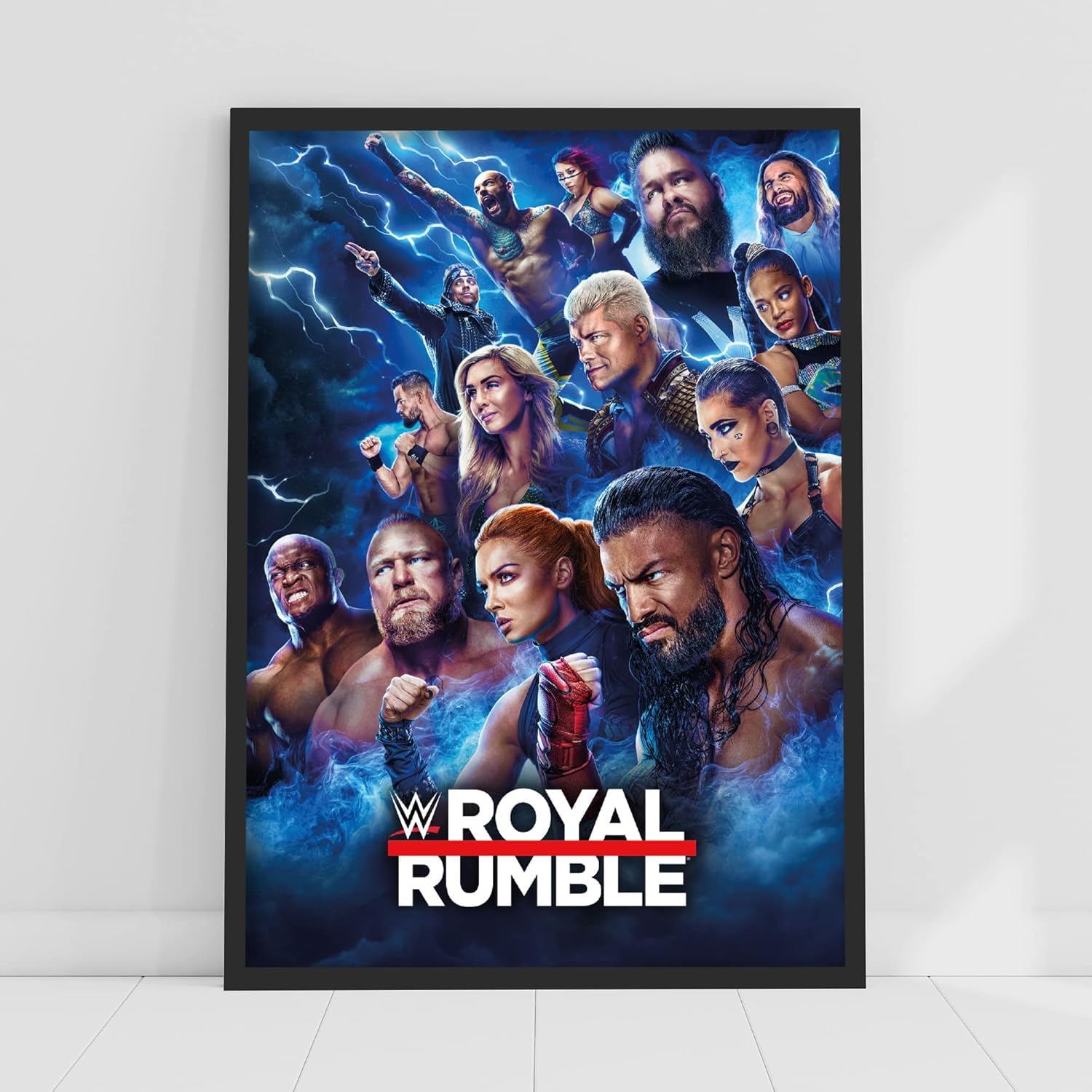 Themed WWE Print - Royal Rumble Lightning Poster Wrestling Wall Art (A4-21cm x 29.7cm)