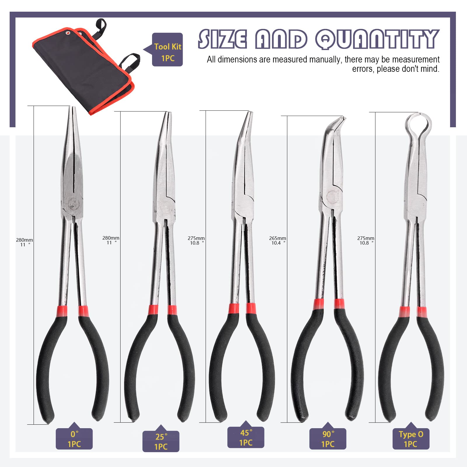 Set 5 Pinze A Becchi Lunghi 28cm - Per Elettronica, Modellismo E Riparazioni - Foto 7