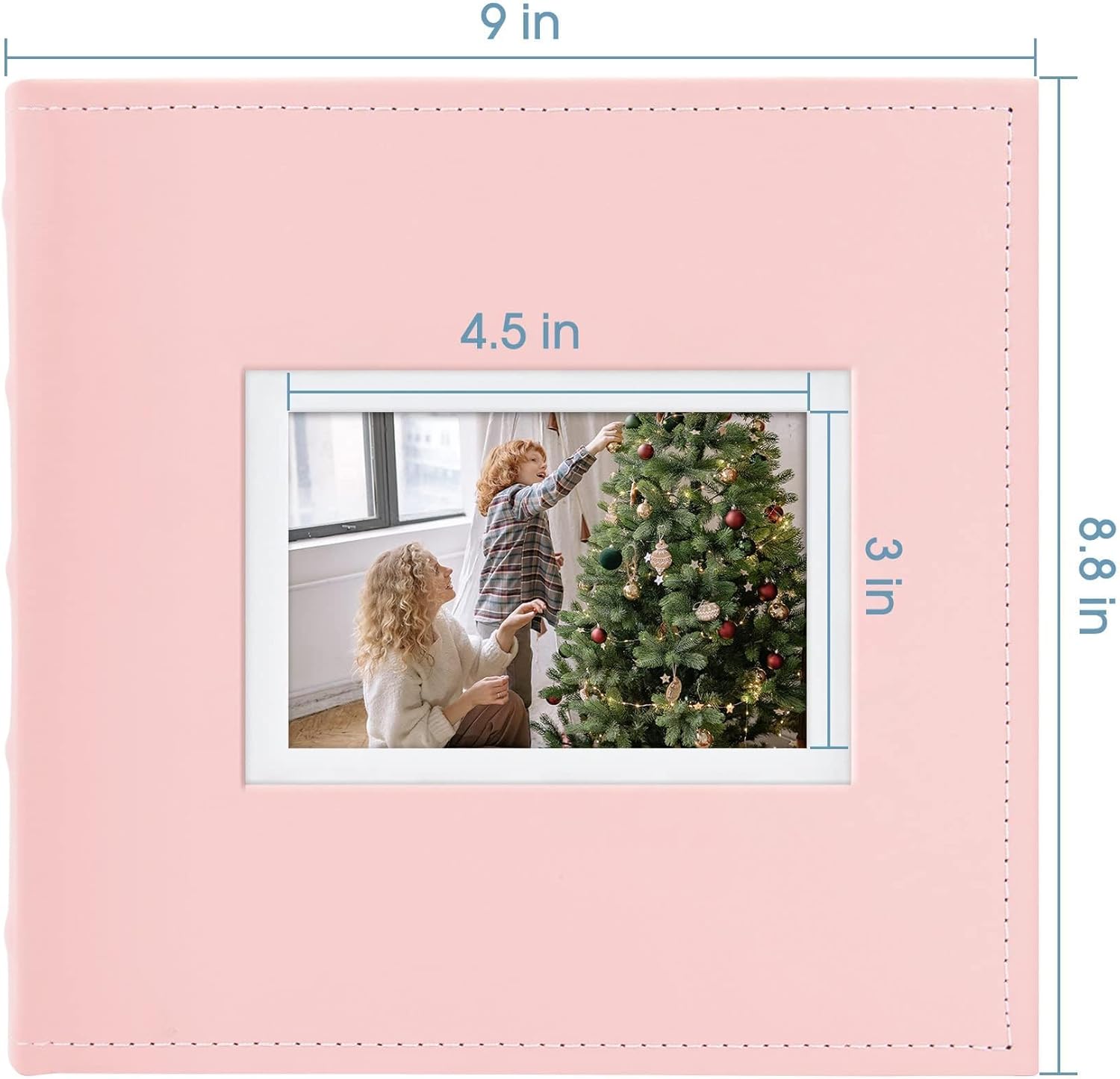 Golden State Art, Faux Leather Photo Album Hold 200 4x6 Photos with Memo Writing Space,Great for Wedding Family(DIY Cover,Color:Pink) - Image 3