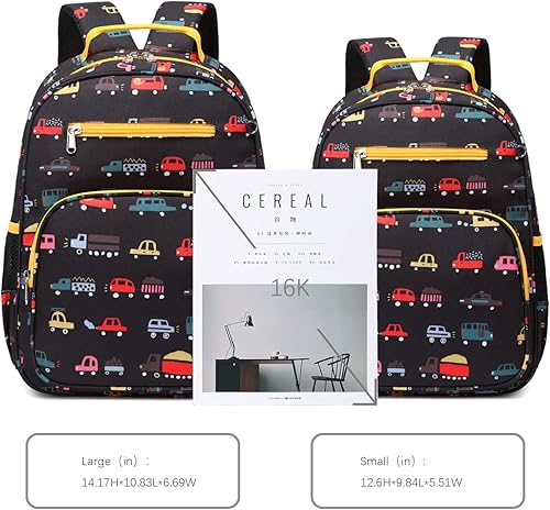 Miniatura 5 de abshoo Mochila infantil para la escuela, niños y niñas, para jardín de infantes y preescolar, Coche B, Mochilas Daypack