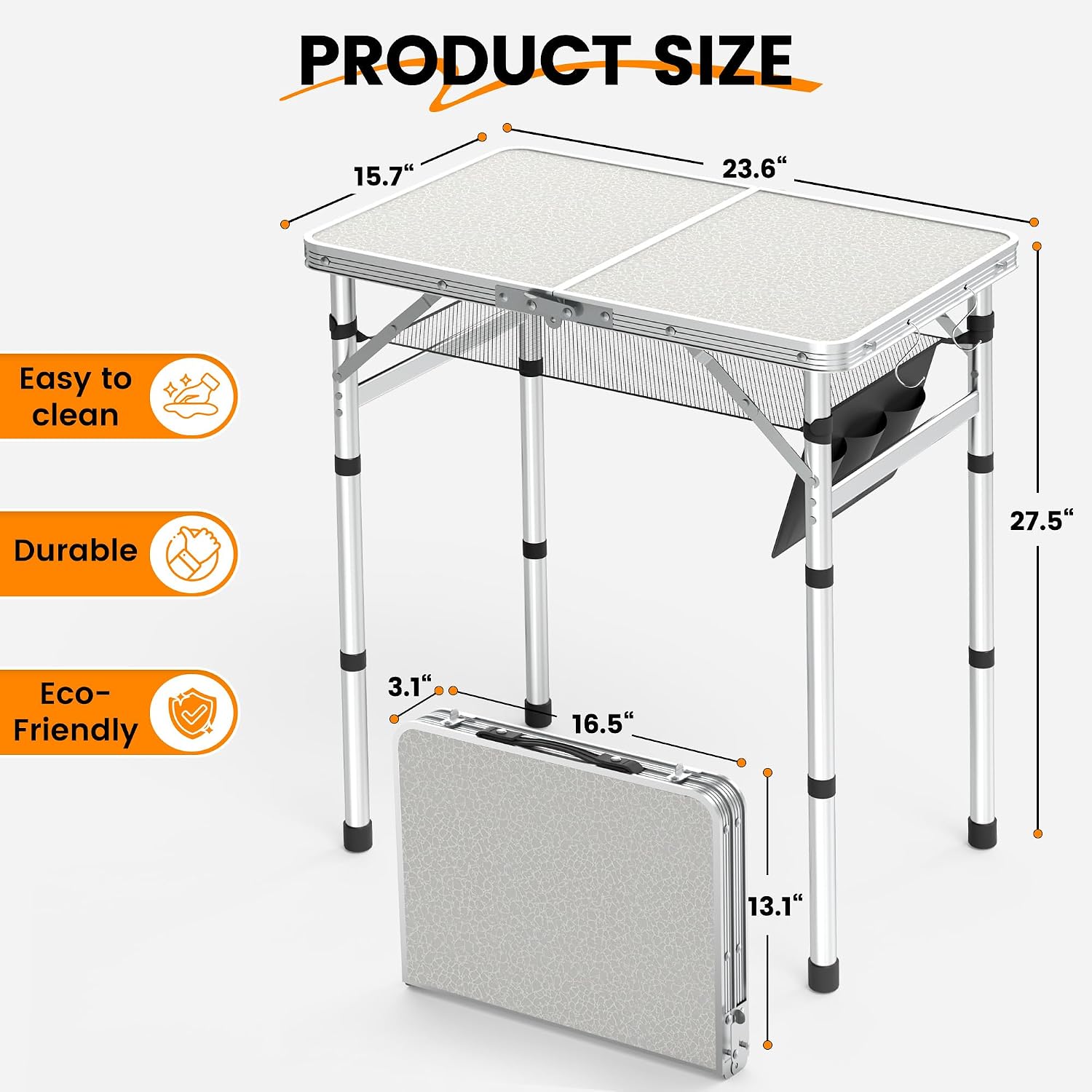 WildFinder Folding Camping Table, 2x1.3 FT Small Folding Table Portable image 3