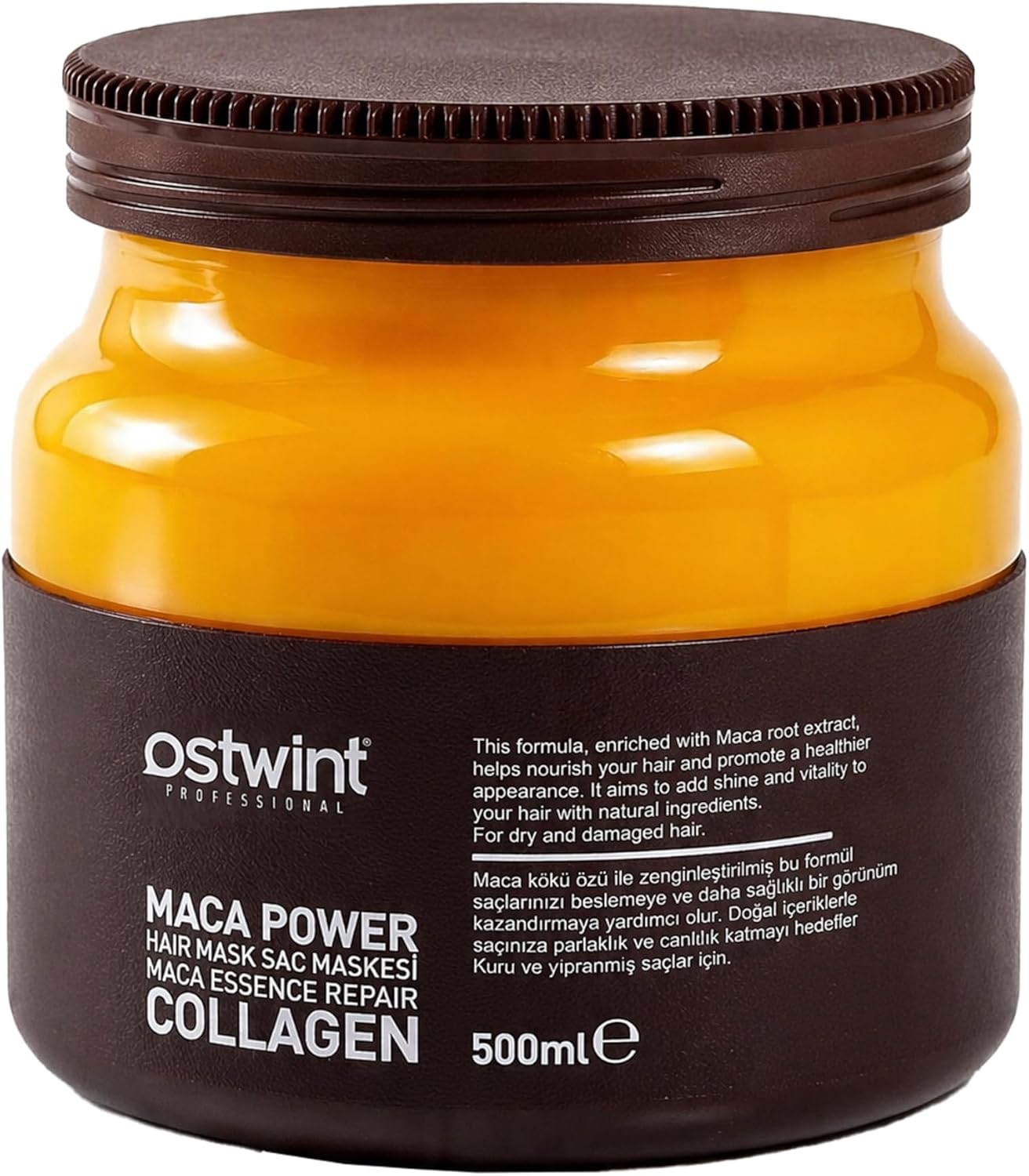 Ostwint Professional Maca Power Collagen Saç Maskesi 500 ml Maca Essence Repair • Yoğun Besleyici Bakım • Parlaklık ve Canlılık • Kuru ve Yıpranmış Saçlar İçin Maca Kökü ve Kolajen Gücüyle Saçlarınıza