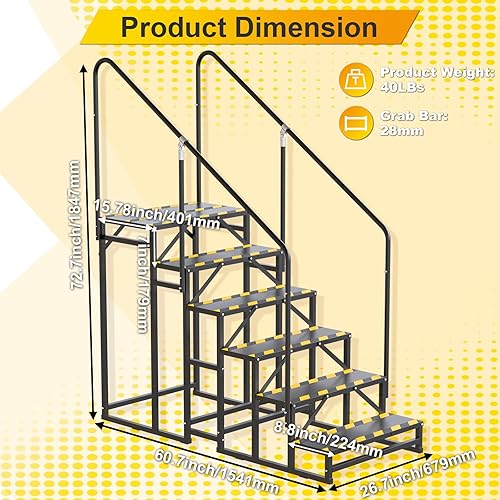 Miniatura 37 de Escalones de caravana con pasamanos, escalera de 4 escalones para bañera de hidromasaje con pasamanos, escaleras portátiles para caravana de 5ª