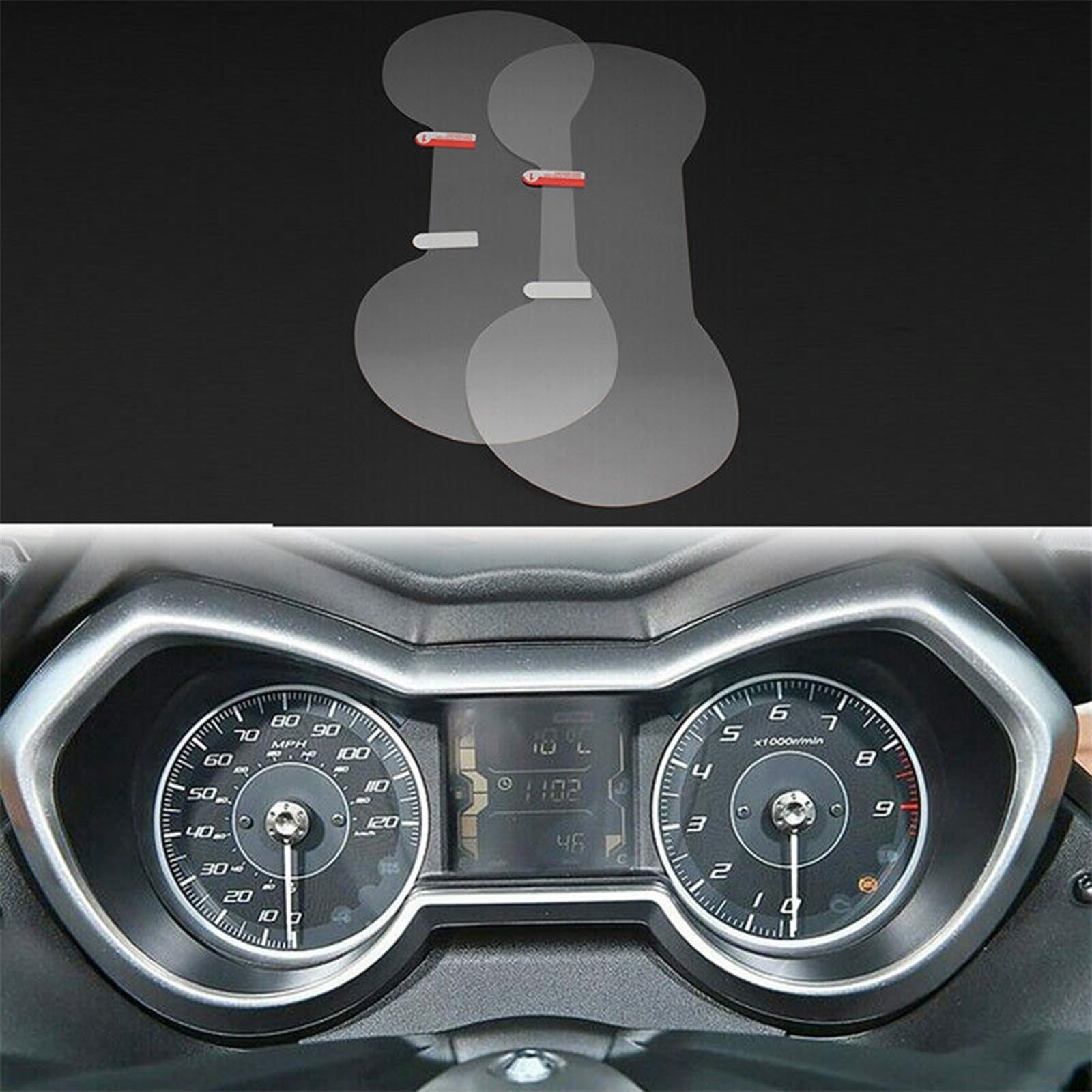 Motorrad-Tacho-Kratzer-TPU-Folie, Armaturenbrett-Bildschirm, Instrumentenfolie Für Y&amaha X-MAX300 XMAX300 2017–2022 Schutz (Color : 2pcs)