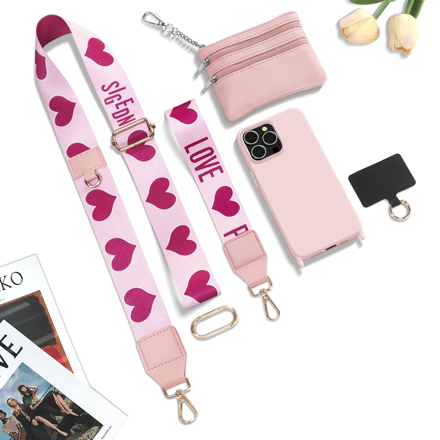 Phone Crossbody Strap Clip Go Strap With Zippered Pouch Save